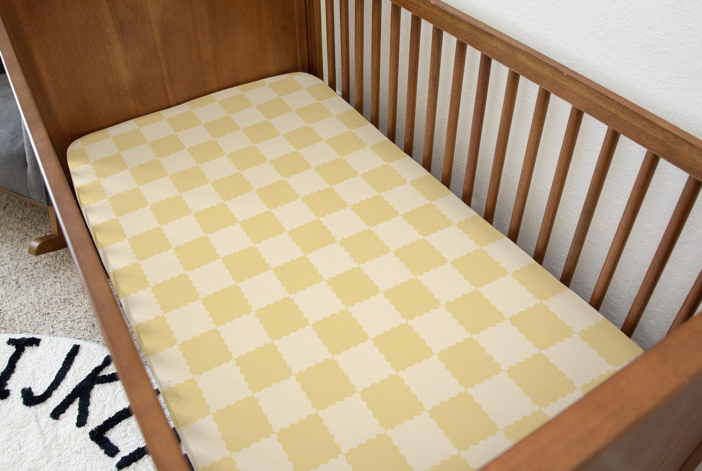BEDDING - Checkered - Yellow & Light Yellow, Duvet Cover set, Fitted Sheets, Pillow Case, Modern Colourful Kids Bedding,