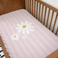 BEDDING - Stripes with Daisies - Pink, Duvet Cover set, Fitted Sheets, Pillow Case, Modern Colourful Kids Bedding,