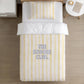 BEDDING - 'The Snooze Club.' Yellow and White stripes, Duvet Cover, Pillow Case, Modern Colourful Kids Bedding