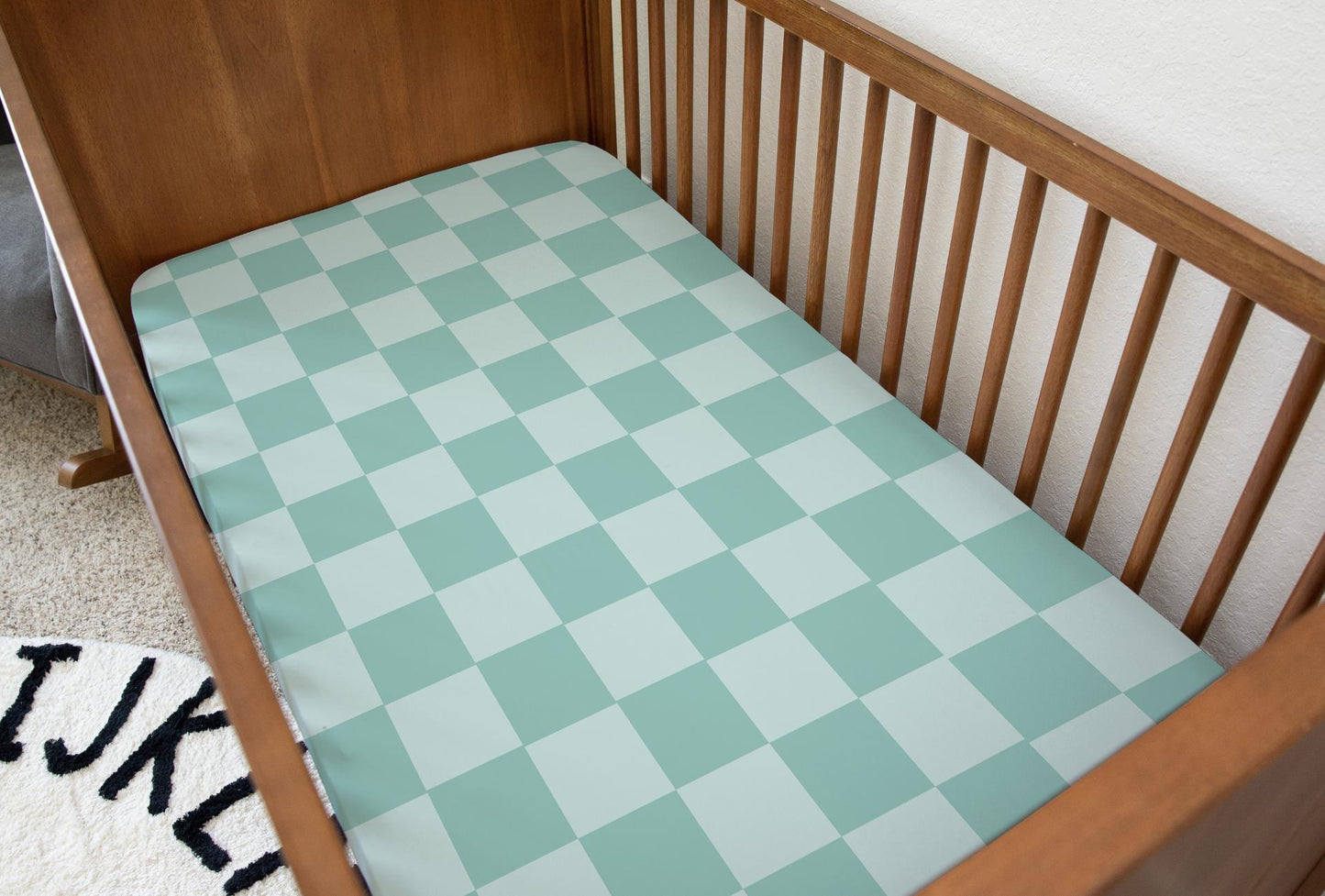BEDDING - Checkered Blue Aqua 'Snooze You Later', Duvet Cover, Fitted Sheet, Pillow Case, Modern Colourful Kids Bedding