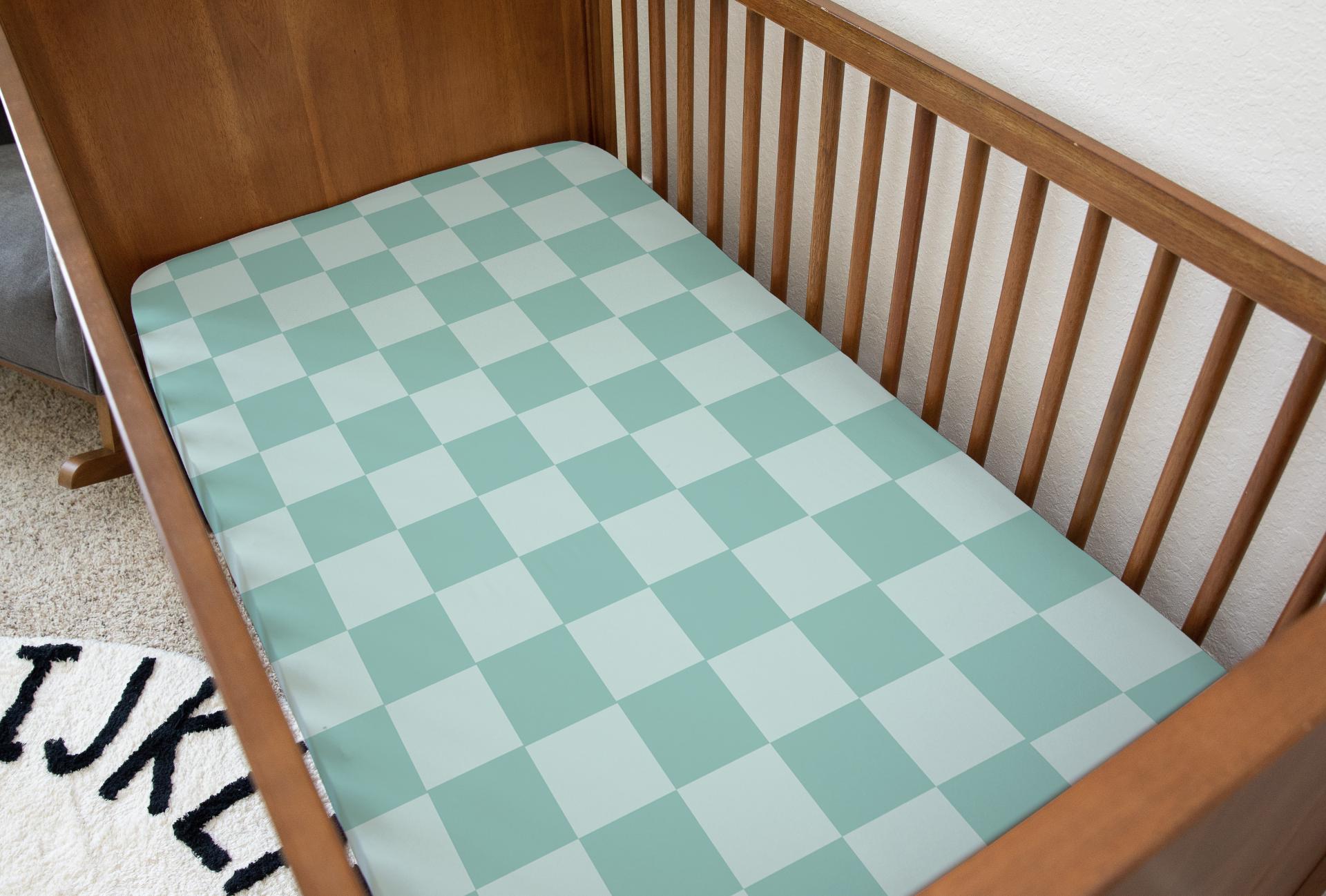 BEDDING - Checkered Blue Aqua 'Snooze You Later', Duvet Cover, Fitted Sheet, Pillow Case, Modern Colourful Kids Bedding