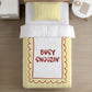 BEDDING - Stripes Yellow 'Busy Snoozin', Duvet Cover set, Fitted Sheets, Pillow Case, Modern Colourful Watercolour Kids Bedding