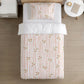 BEDDING - Stripes - Floral Peach, Duvet Cover set, Fitted Sheets, Pillow Case, Modern Colourful Kids Bedding