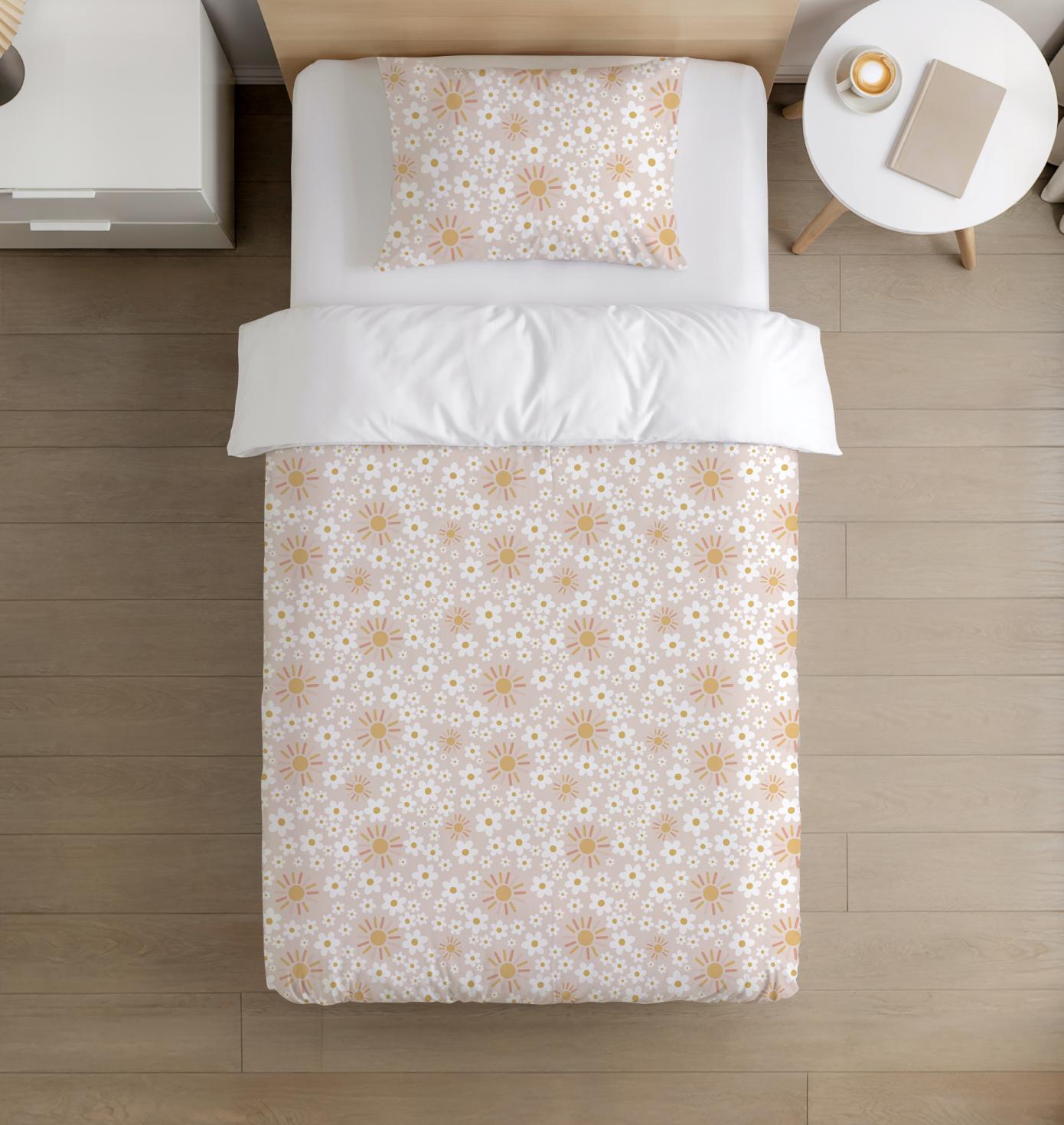 BEDDING - Sun & Daisies, Duvet Cover set, Fitted Sheets, Pillow Case, Modern Colourful Kids Bedding