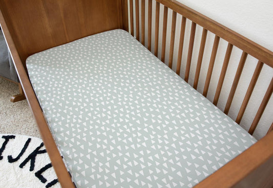 BEDDING -Triangles Mint, Duvet Cover set, Fitted Sheets, Pillow Case, Modern Colourful Kids Bedding