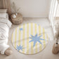 Stripes Yellow & Blue Stars, Carpet, kids decor, Children's Room Decor, Kids Rug, Kids Carpet, Modern Colourful decor