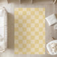 Checkered Yellow and light Yellow Rug, Carpet, kids decor, Children's Room Decor, Kids Rug, Kids Carpet