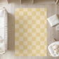 Checkered Yellow and light Yellow Rug, Carpet, kids decor, Children's Room Decor, Kids Rug, Kids Carpet