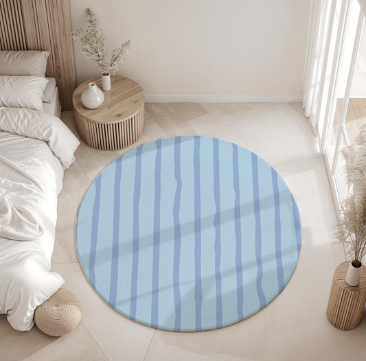 Wavy Stripes Blue - Rug, Carpet, kids decor, Children's Room Decor, Kids Rug, Kids Carpet