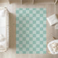 Checkered Blue Green Aqua - Rug, Carpet, kids decor, Children's Room Decor, Kids Rug, Kids Carpet