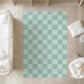 Checkered Blue Green Aqua - Rug, Carpet, kids decor, Children's Room Decor, Kids Rug, Kids Carpet