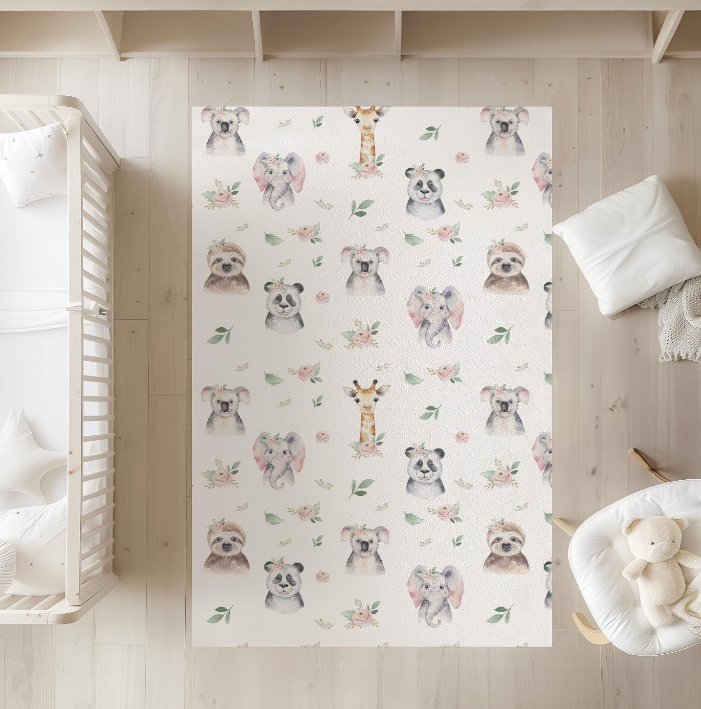 Safari Boho Animals - Rug, Carpet, kids decor, Children's Room Decor, Kids Rug, Kids Carpet