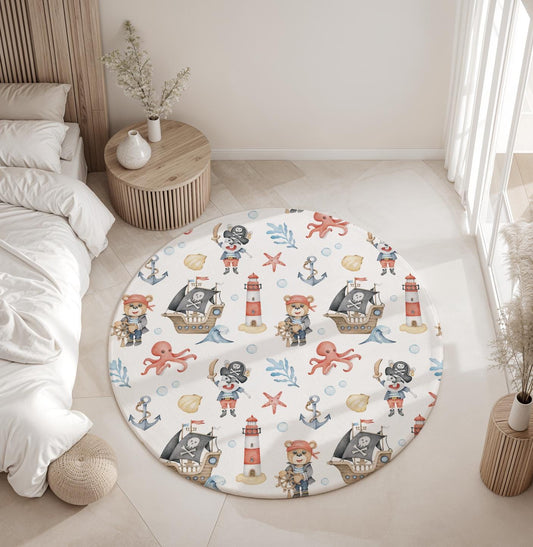 Pirate Ship - Bears - Rug, Carpet, kids decor, Children's Room Decor, Kids Rug, Kids Carpet