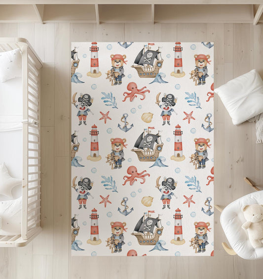Pirate Ship - Bears - Rug, Carpet, kids decor, Children's Room Decor, Kids Rug, Kids Carpet