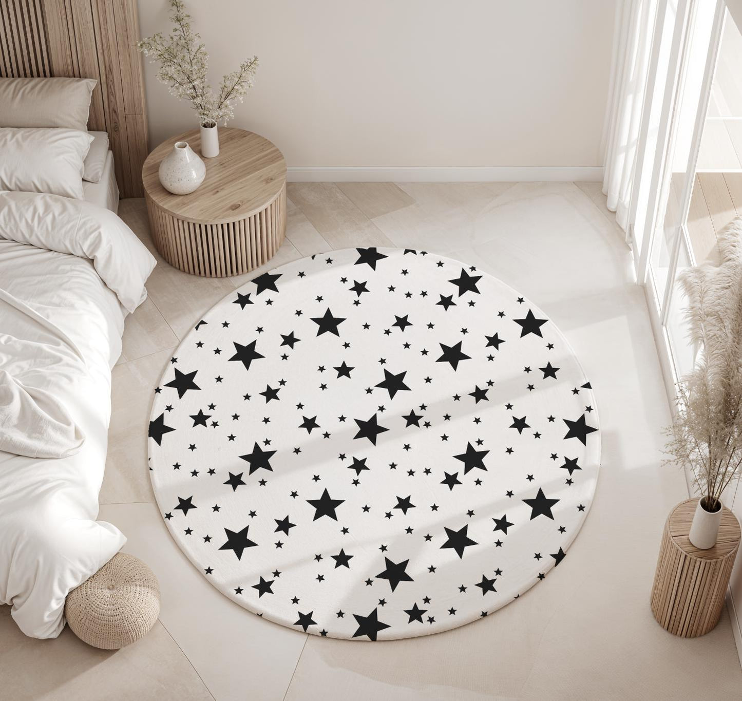 Black Stars, Carpet, kids decor, Children's Room Decor, Kids Rug, Kids Carpet