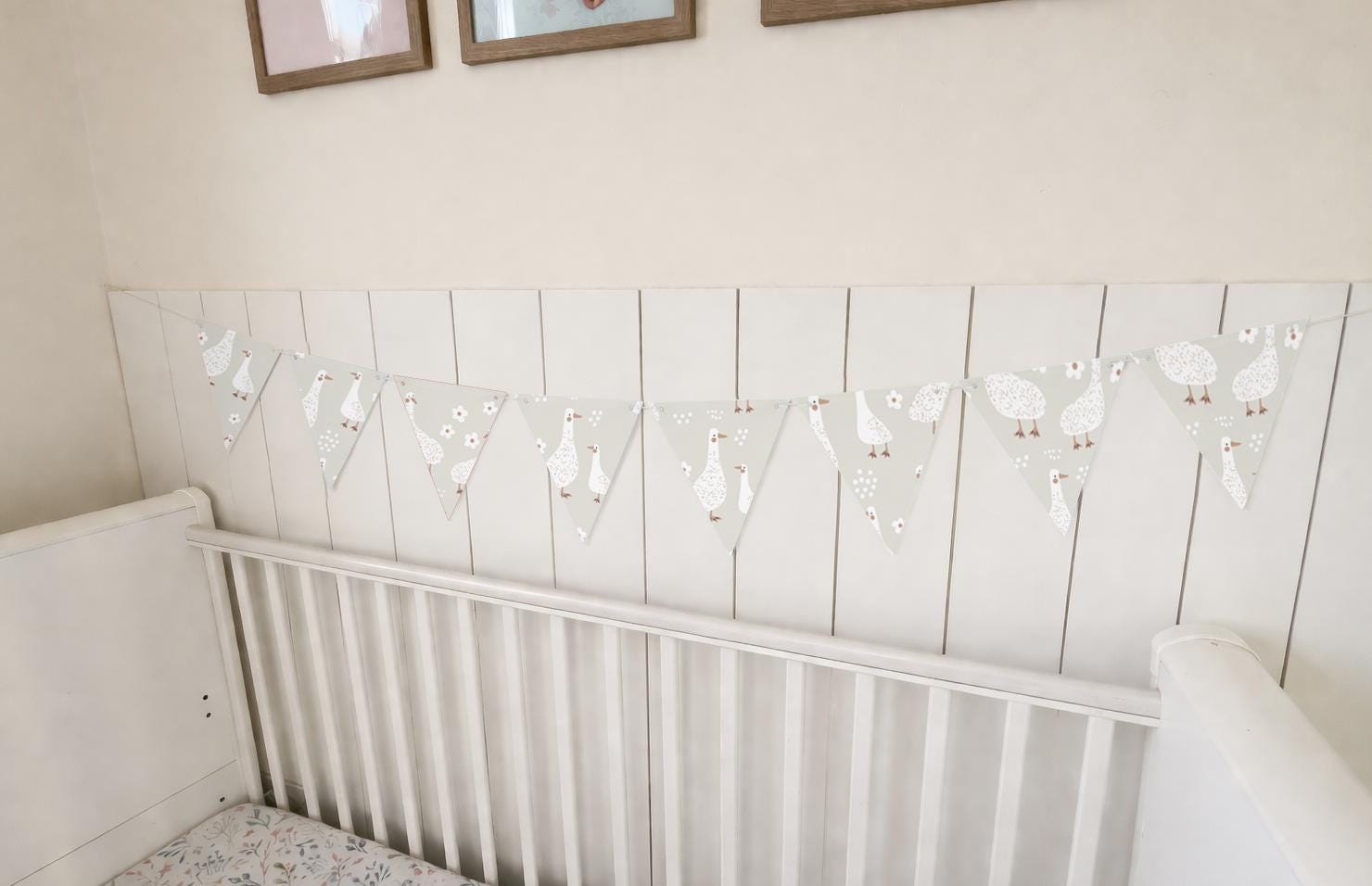 BUNTING - Goose & Daisies, Cardstock (300gsm card NOT fabric) Nursery Wall Prints, Bedroom Bunting, Nursery Bunting, Play Room