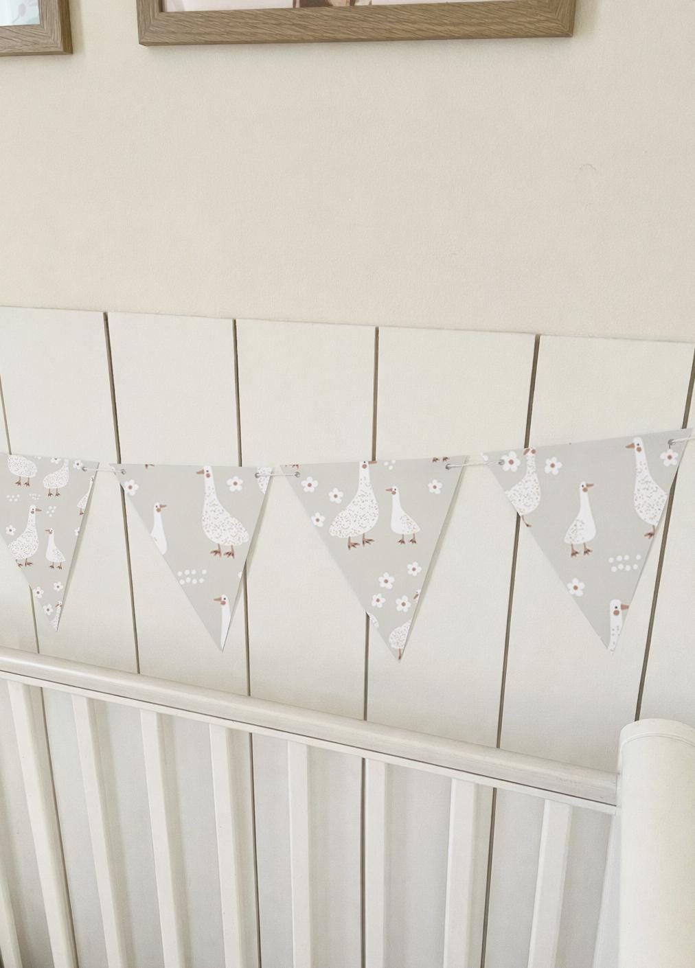BUNTING - Goose & Daisies, Cardstock (300gsm card NOT fabric) Nursery Wall Prints, Bedroom Bunting, Nursery Bunting, Play Room