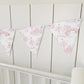 BUNTING - Toile De Jouy BALLERINA -Pink, Cardstock (300gsm card NOT fabric) Nursery Wall Prints, Bedroom Bunting, Nursery Bunting, Play Room