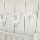 BUNTING - Multi Hot Air Balloons - Blue, Cardstock (300gsm card NOT fabric) Nursery Wall Prints, Bedroom Bunting, Nursery Bunting, Play Room