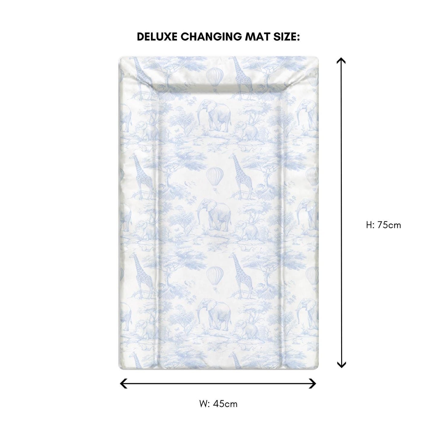 Chinoiserie Toile de Jouy Safari, Blue - Baby Changing Mat
