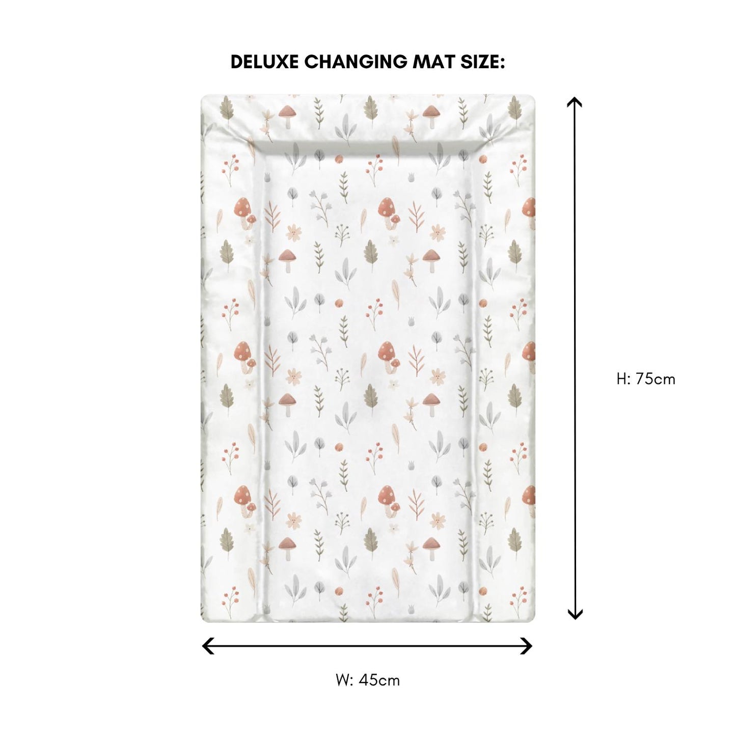 Woodland Mushrooms and Flowers - Baby Changing Mat