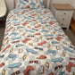 Skater Boy, Blue Checkered - Bedding, Duvet Covers, Fitted Sheets, Skateboard Bedding, Cool Kids Bedding, Childrens decor, Checkered bedding