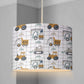 LAMPSHADE - Nursery Trucks & Diggers - Grid, Lampshade or Table lampshade - Childrens Room Lampshade - Round Lampshade