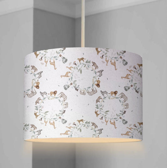 LAMPSHADE - Safari - World, Lampshade or Table lampshade - Childrens Room Lampshade - Round Lampshade