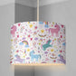 LAMPSHADE - Nursery Unicorn - Colourful, Lampshade or Table lampshade - Childrens Room Lampshade - Round Lampshade