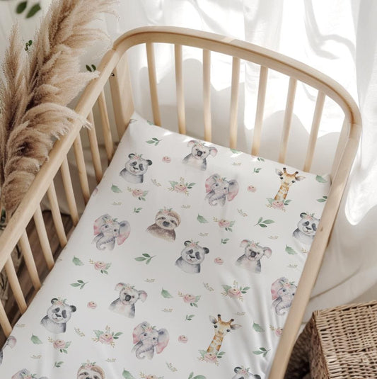 BEDDING - Safari - Boho Animals, Duvet Cover set, Fitted Sheets, Pillow Case, Modern Colourful Watercolour Kids Bedding