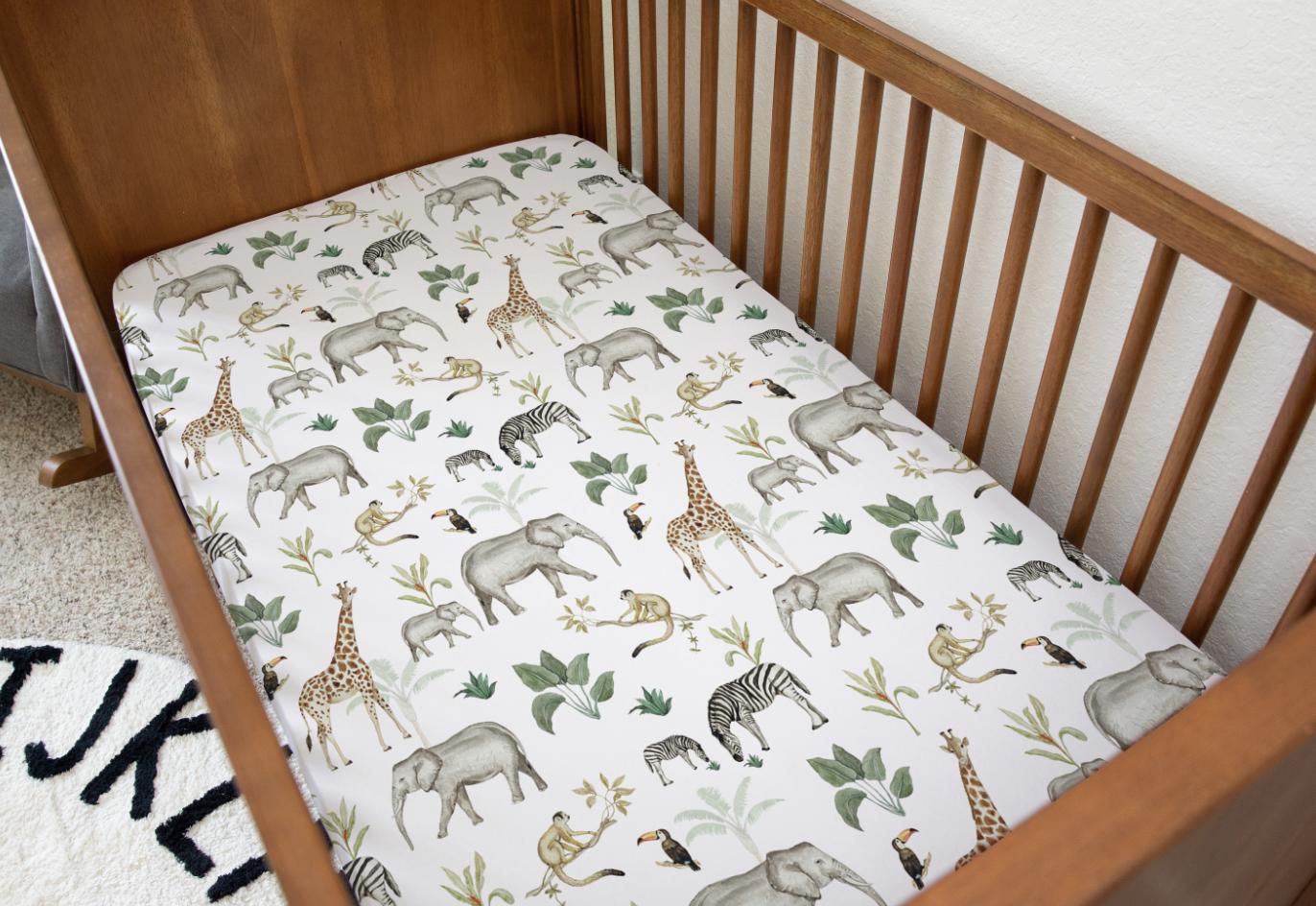 BEDDING - Safari - Watercolour Animals, Duvet Cover set, Fitted Sheets, Pillow Case, Modern Colourful Watercolour Kids Bedding