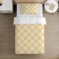 BEDDING - Checkered - Yellow & Light Yellow, Duvet Cover set, Fitted Sheets, Pillow Case, Modern Colourful Kids Bedding,