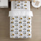 BEDDING - Trucks and Diggers - Grid, Duvet Cover set, Fitted Sheets, Pillow Case, Modern Colourful Kids Bedding