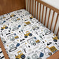 BEDDING - Trucks and Diggers, Duvet Cover set, Fitted Sheets, Pillow Case, Modern Colourful Kids Bedding