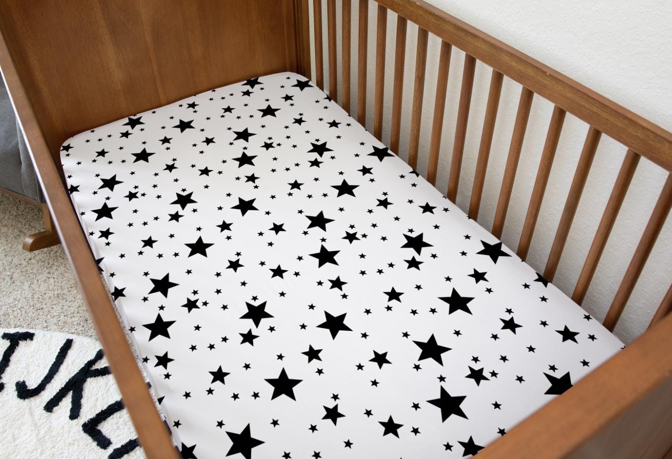 BEDDING - Stars Black, Duvet Cover set, Fitted Sheets, Pillow Case, Modern Colourful Kids Bedding