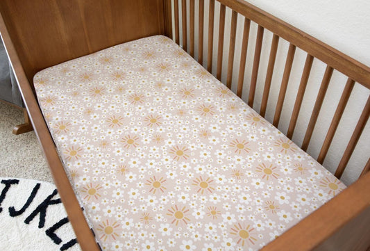 BEDDING - Sun & Daisies, Duvet Cover set, Fitted Sheets, Pillow Case, Modern Colourful Kids Bedding