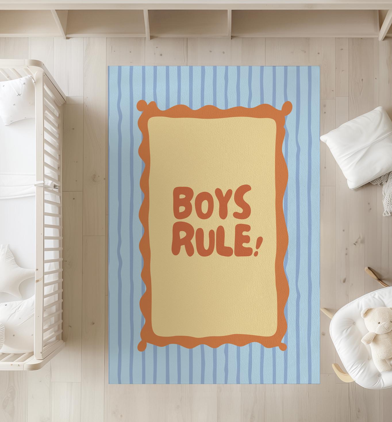 Boys Rule! Stripe wavy rug Blue, Girls Rule! Pink, Carpet, kids decor, Children's Room Decor, Kids Rug, Kids Carpet, Modern Colourful decor