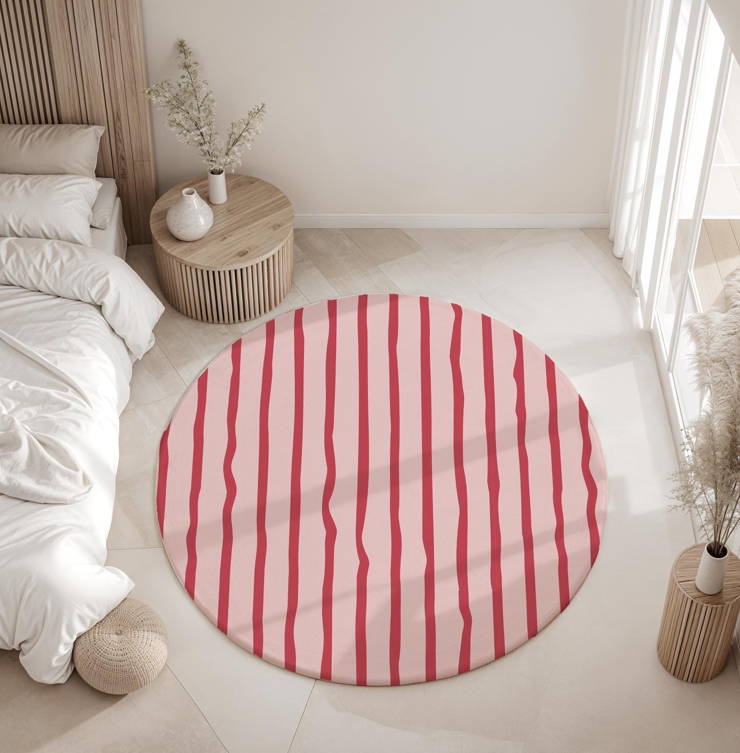 Wavy Stripes Pink and Red - Rug, Carpet, kids decor, Children's Room Decor, Kids Rug, Kids Carpet