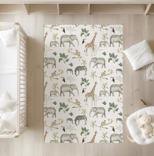 Safari Watercolour - Rug, Carpet, kids decor, Children's Room Decor, Kids Rug, Kids Carpet