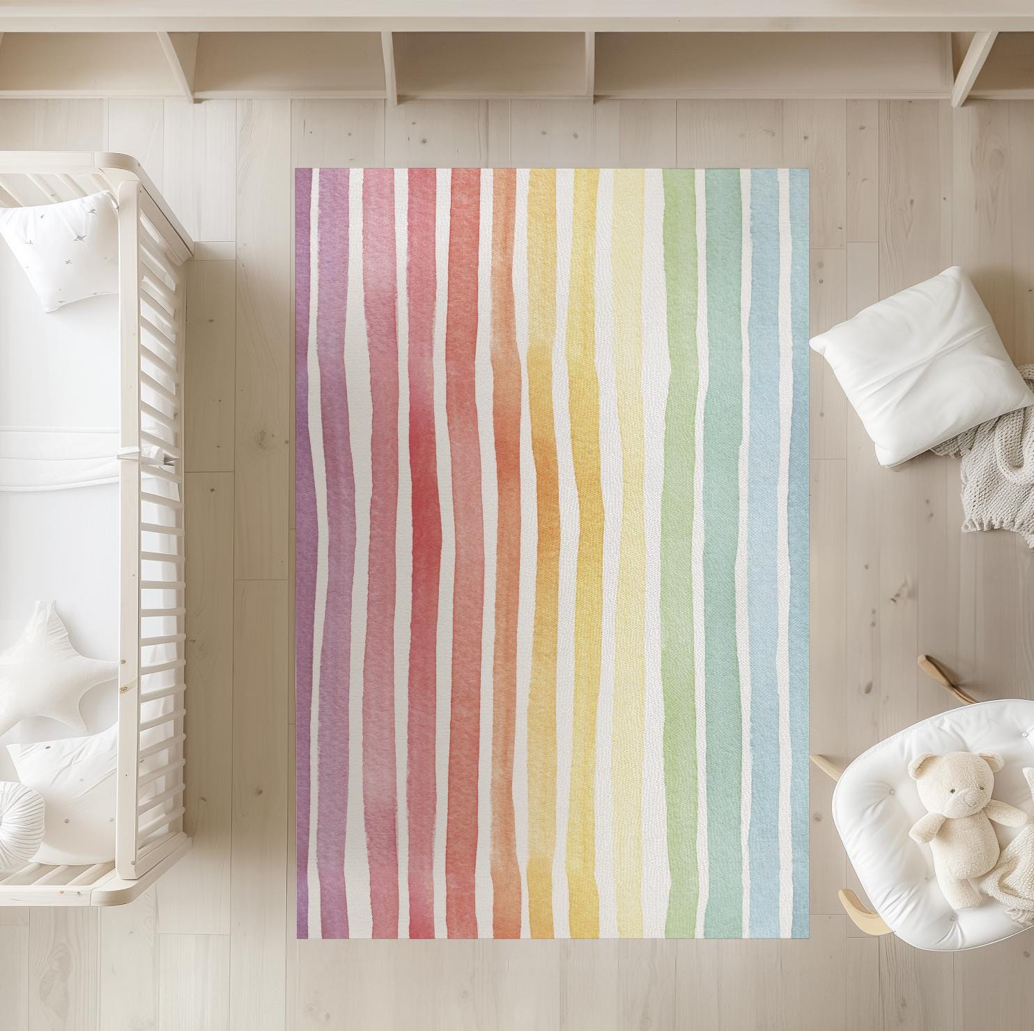Stripes - Rainbow - Rug, Carpet, kids decor, Children's Room Decor, Kids Rug, Kids Carpet