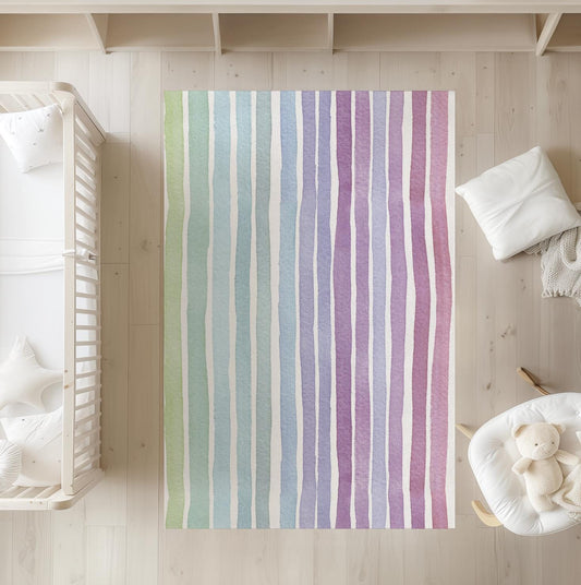 Stripes - Rainbow - Rug, Carpet, kids decor, Children's Room Decor, Kids Rug, Kids Carpet