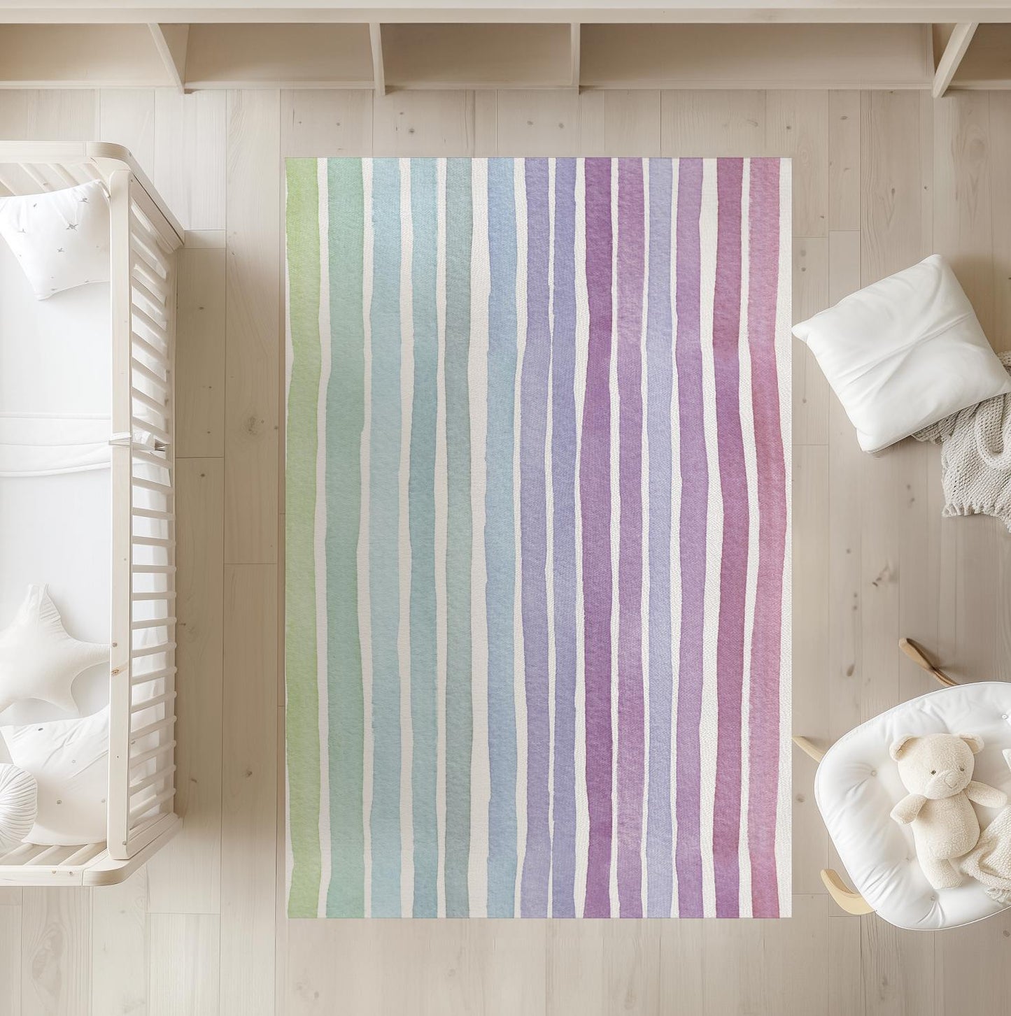 Stripes - Rainbow - Rug, Carpet, kids decor, Children's Room Decor, Kids Rug, Kids Carpet