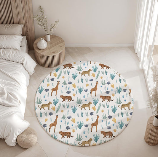 Safari - Leopard and Tiger - Rug, Carpet, kids decor, Children's Room Decor, Kids Rug, Kids Carpet