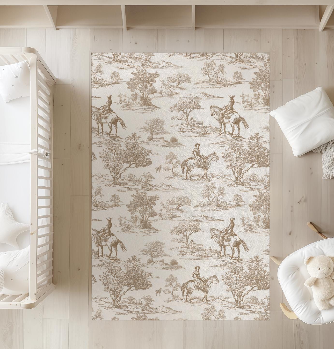 Toile De Jouy Texas Country, Carpet, kids decor, Children's Room Decor, Kids Rug, Kids Carpet