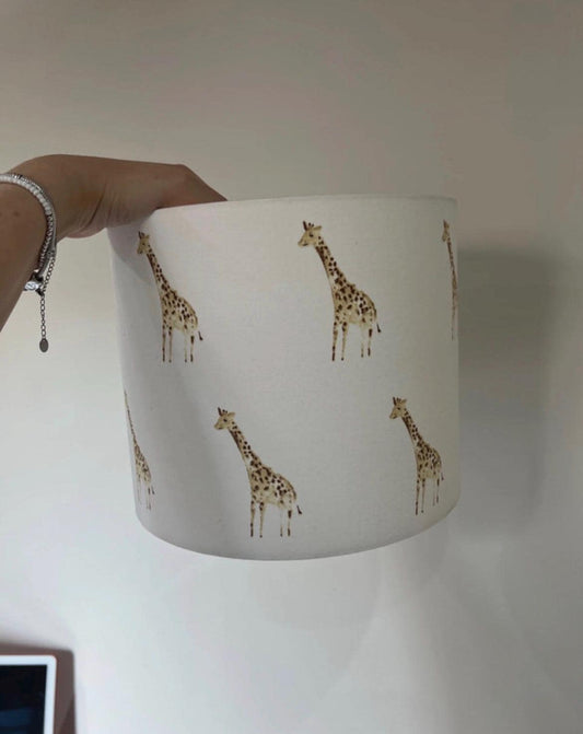 LAMPSHADE - Nursery Ceiling or Table lampshade, Safari Zebra, Elephant, giraffe, Dunelm Lampshade, Childrens Room Lampshade, Round Lampshade