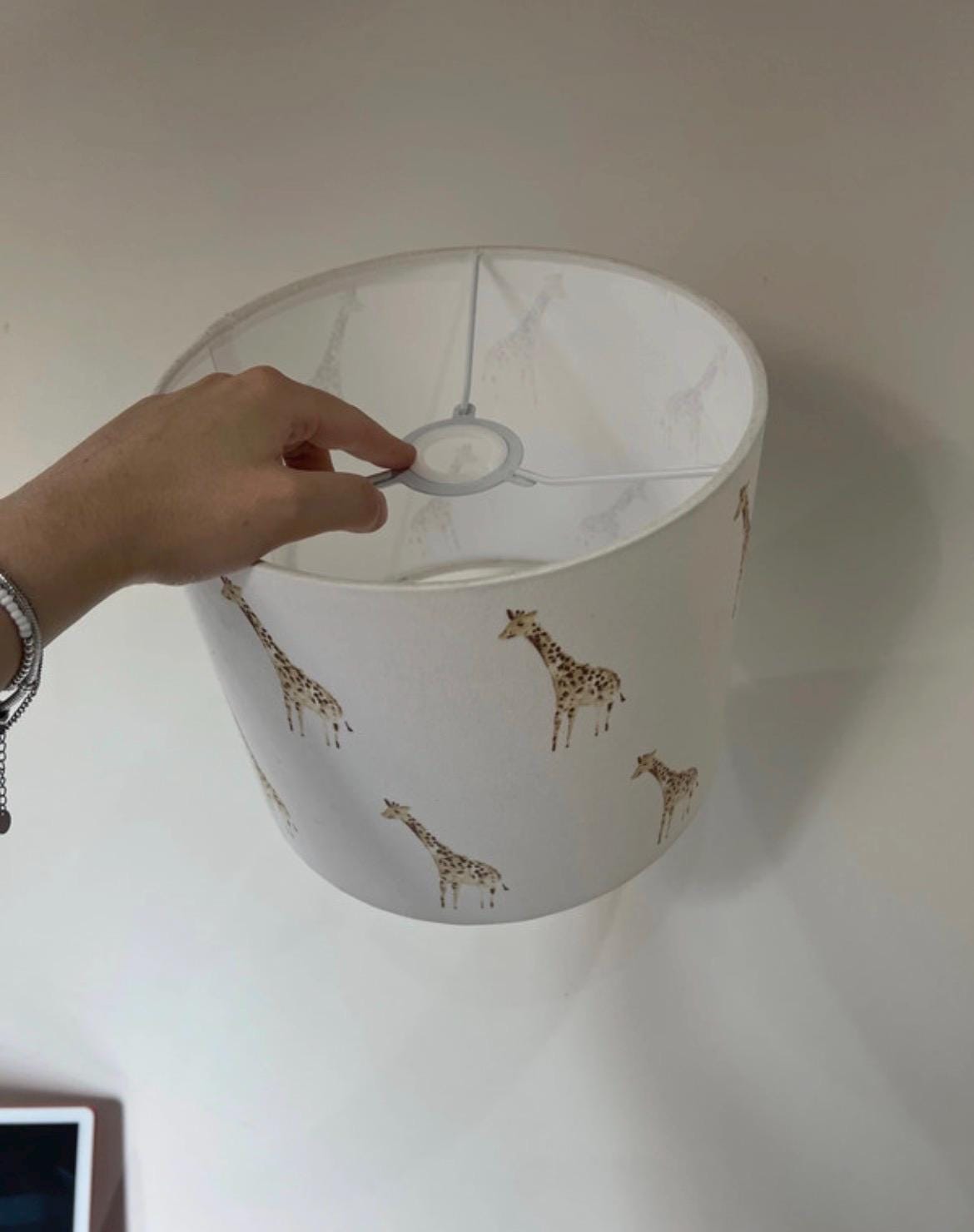 LAMPSHADE - Nursery Ceiling or Table lampshade, Safari Zebra, Elephant, giraffe, Dunelm Lampshade, Childrens Room Lampshade, Round Lampshade